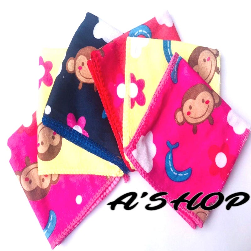 A'SHOP Soft Cartoon Hankies for Girls; Kids; Women (Multicolour ; Pack of 6) - Image 4