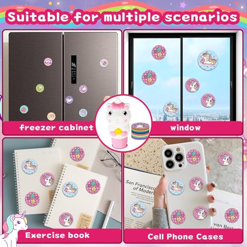 squishy Stamps for Kids, Unicorn Stamp Stickers, Creative Arts and Crafts Set with Easy to Use Stampers and Colorful Stickers,Stamps for Craft Kit for Home Travel and Parties - Image 3