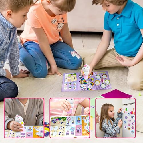 squishy Stamps for Kids, Unicorn Stamp Stickers, Creative Arts and Crafts Set with Easy to Use Stampers and Colorful Stickers,Stamps for Craft Kit for Home Travel and Parties - Image 2