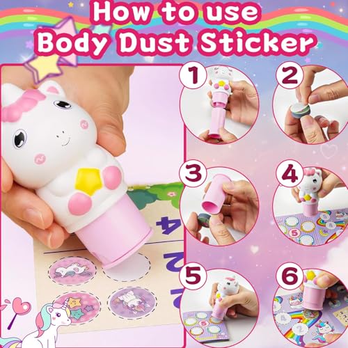 squishy Stamps for Kids, Unicorn Stamp Stickers, Creative Arts and Crafts Set with Easy to Use Stampers and Colorful Stickers,Stamps for Craft Kit for Home Travel and Parties - Image 5