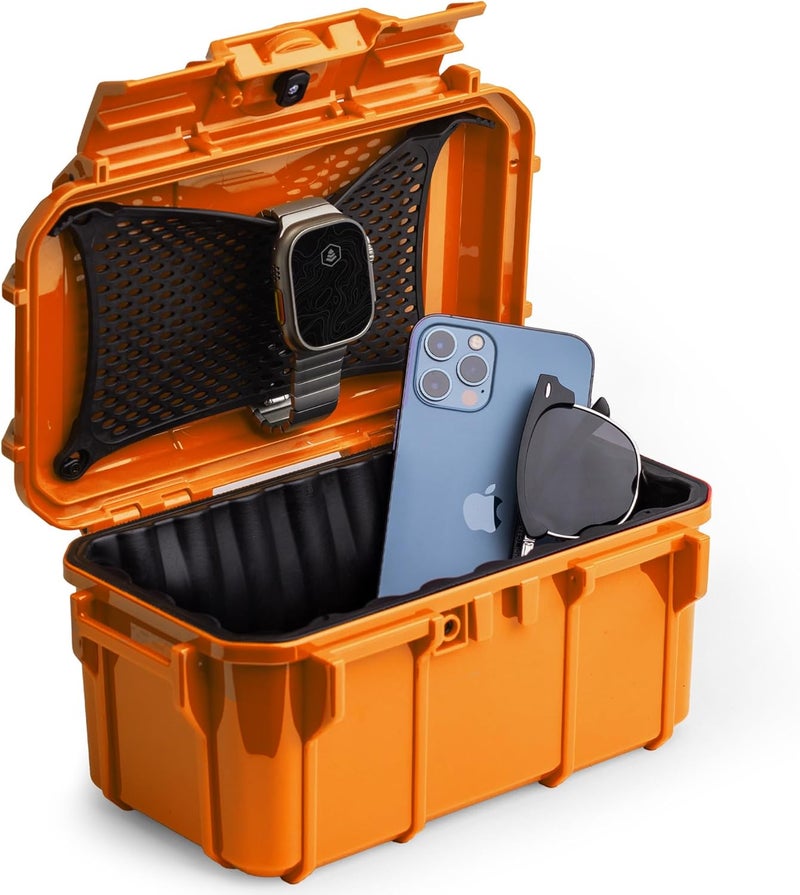 Evergreen 58 Waterproof Dry Box Protective Case - Travel Safe/Mil Spec/USA Made - for Cameras, Lenses, Phones, Pistols, First Aid, Boating, Water Sports, Tacklebox, Ammo Can, Deck Boxes (Orange) - Image 1