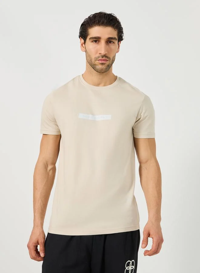 ستايلي Styli Slogan Print Regular Fit T-shirt