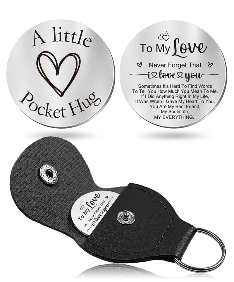 CINDYHE Pocket Hug Token keychain Gifts for Men Women Him Her Dad Mom Son Daughter Brothers Sisters Teacher Boy Girl Friends (To My Love) - Image 1