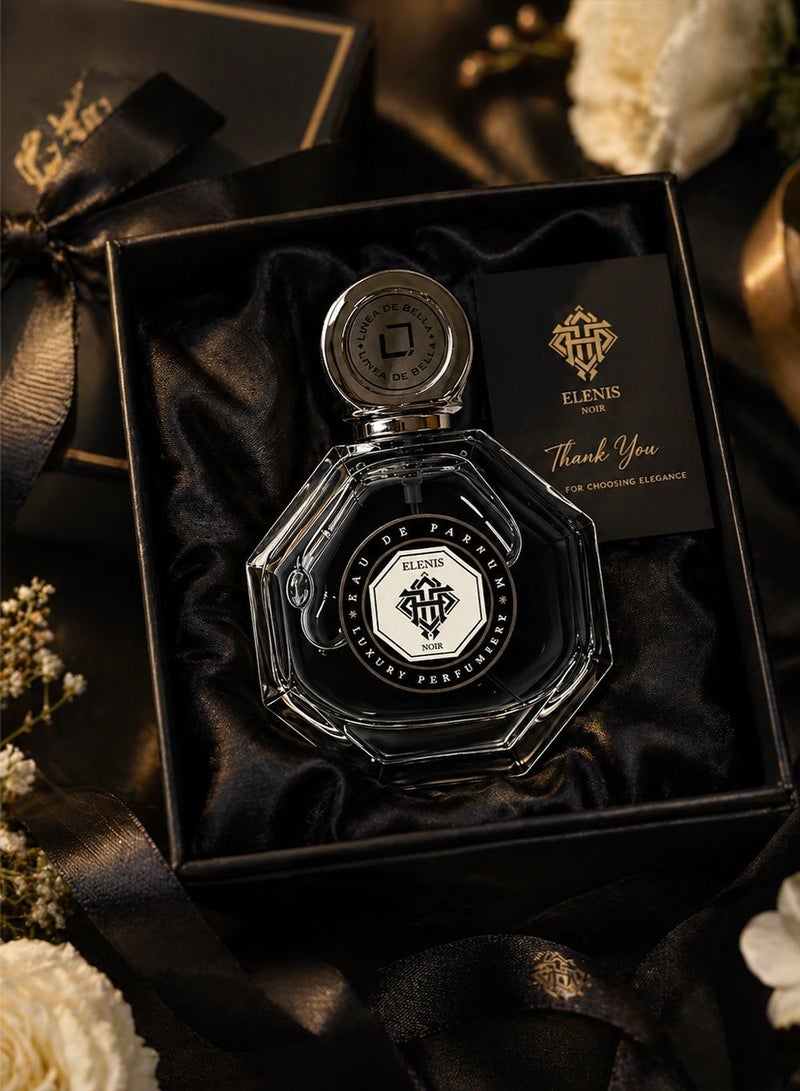 لينيا دي بيلا عطر أو دو بارفان فاخر للرجال 100 مل – رائحة داكنة نوار خشبية وعطرية | عطر رجالي أنيق طويل الثبات للمساء والمناسبات الخاصة | لينيا دي بيلا إلينيس نوار - Image 4