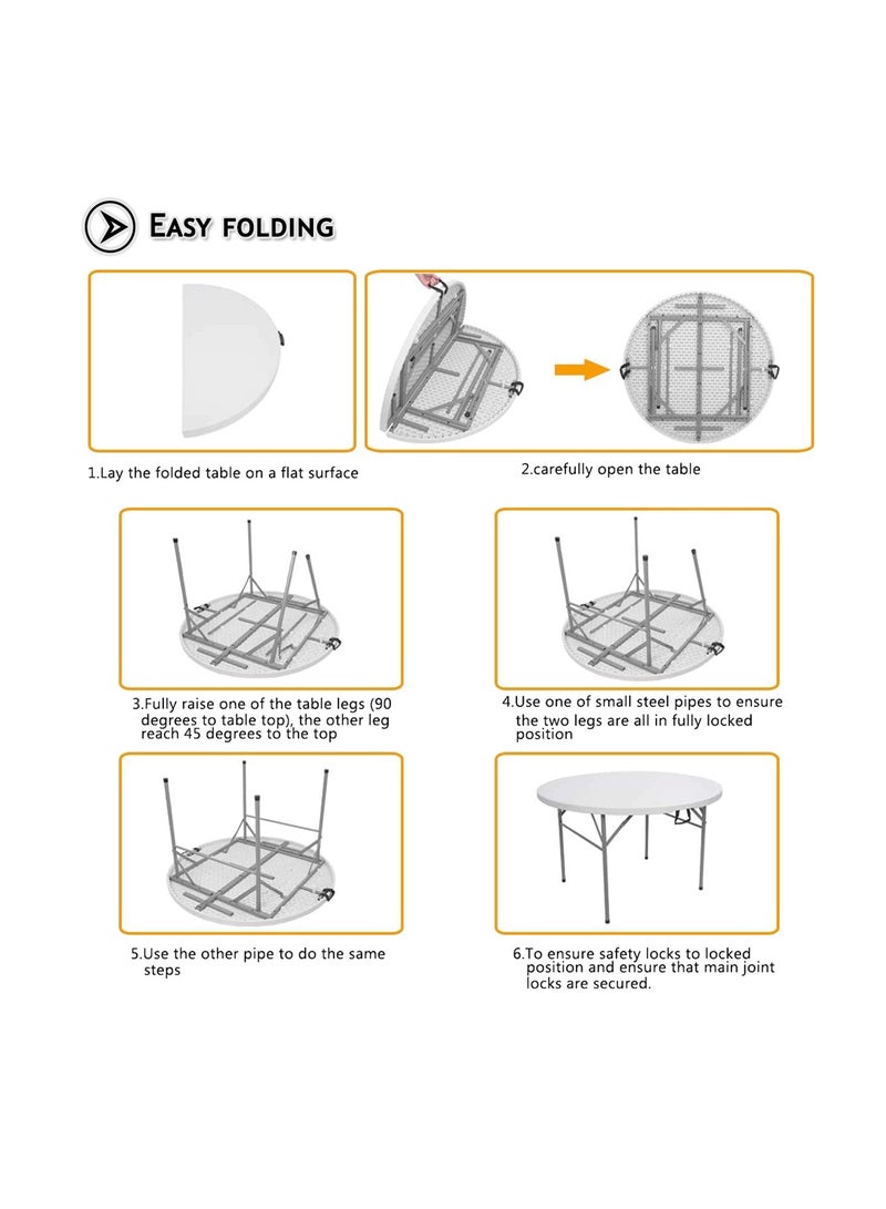صن بوت كوميرس طقم أثاث قابل للطي مكون من خمس قطع طاولة محمولة مقاس 120 سم مع أربعة كراسي زرقاء - Image 5
