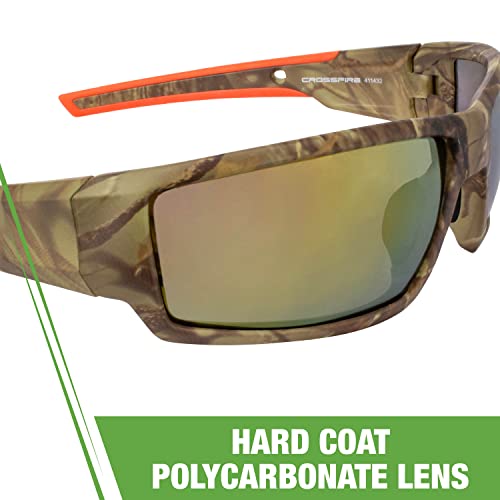 Crossfire نظارات أمان كروس فاير 411432، عدسة مرآة ذهبية، مقاس واحد - Image 5