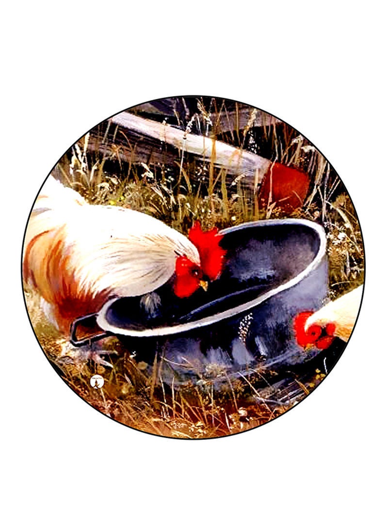 RKN Vintage Art Printed Large Round Pin Badge Multicolour - Image 2