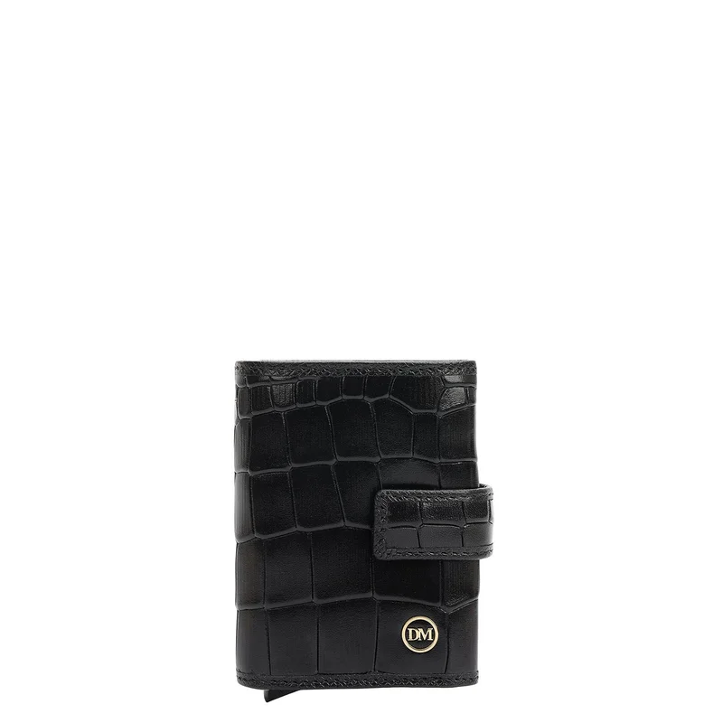 Pop-up Leather Card Case - Black