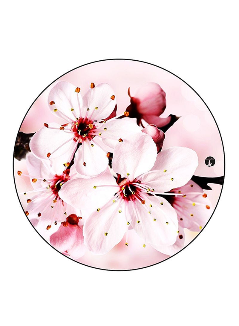 Flowers Printed Mouse Pad Round  Multicolour