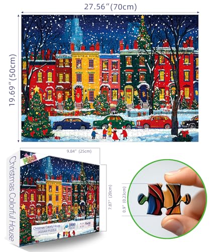 MINIWAN Christmas Street 1000 Piece Puzzle for Adults Fun Puzzles for Adults 1000 Pieces with HD Print Poster 275 197 in Dust Free for Gifts Halloween Christmas Family Games Lovers - Image 5