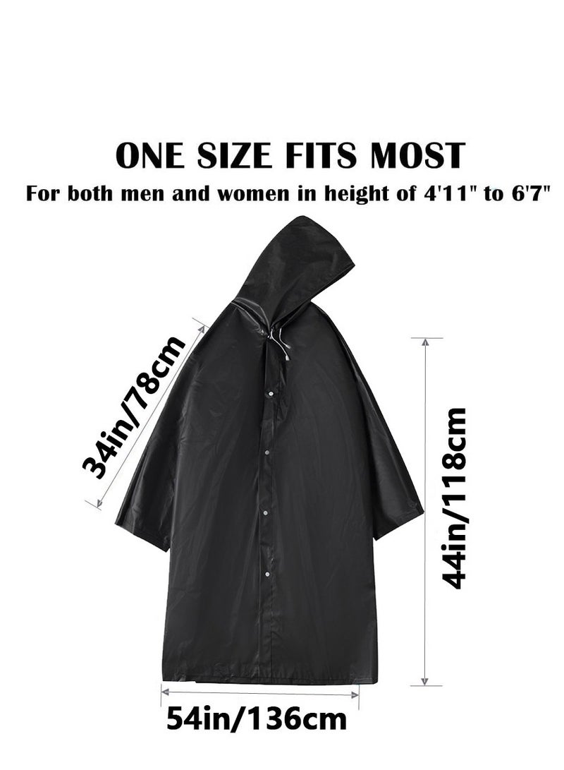 Raincoat Rain Poncho for Adults 2 Pack EVA Rain Poncho for Women and Men Reusable Raincoat Jacket Packable for Family Fishing Travel Emergency with Hood and Elastic Sleeving - Image 5