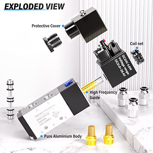 TAILONZ PNEUMATIC 1/4"NPT Solenoid Valve 4V210-08 DC24V Single Coil Pilot-Operated Electric 2 Position 5 Way Connection Type Junction Box - Image 4