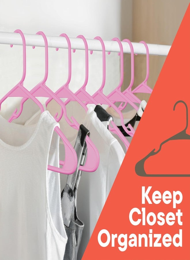 Campior Pink Plastic Hangers 30 Pack Heavy-Duty, Space-Saving, Non-Slip, Durable & Lightweight PP Hangers for Slip Dresses, Suits, Jackets & Camisoles - Image 3