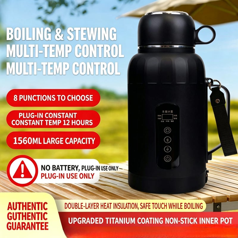 Car Electric Kettle 12/24V 1.5L Portable Water Heater - Image 1