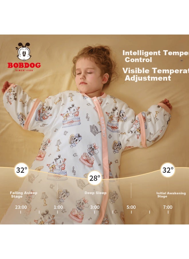 BOBDOG Babu Bean Baby Toddler Sleeping Bag Autumn Winter Warm Ginger Constant Temperature Pure Cotton Breathable Leg-separated Baby Sleeping Bag Kids Size 90 Blue 120g - Image 3