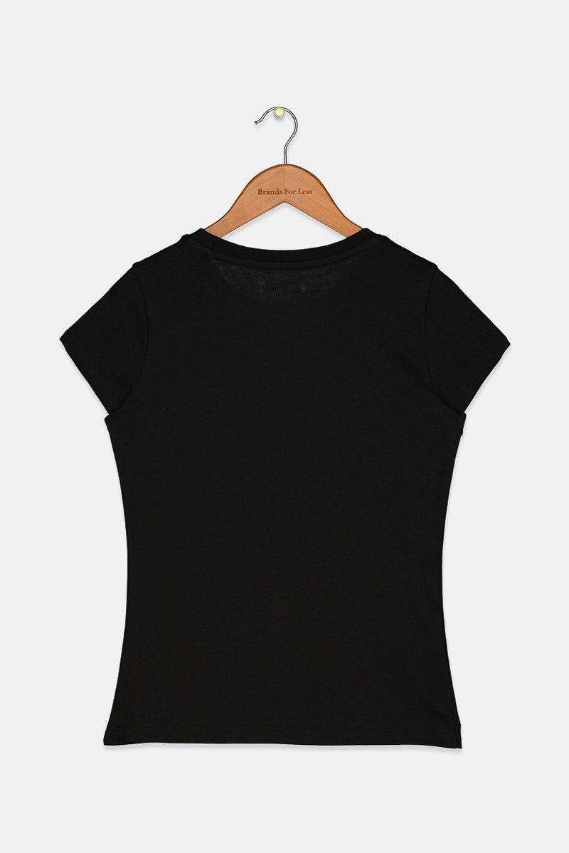 PUMA تي شيرت قصير الأكمام بنات للأطفال، أسود - Image 2