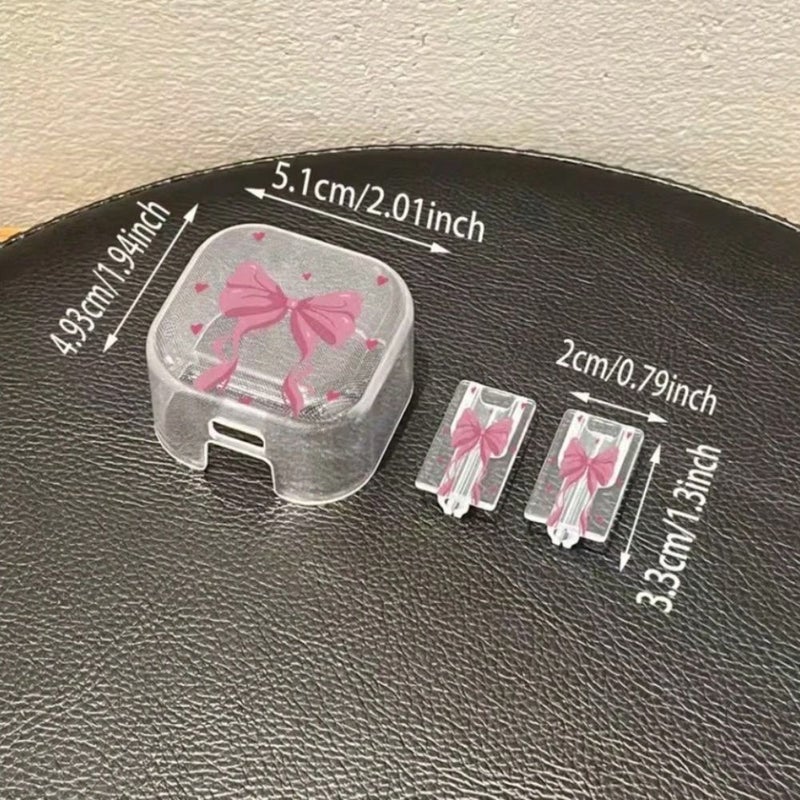 Polychrome 3 Pcs Charger Protector Cases Pink Bow Heart Flower Design Compatible with iPhone 18W 20W With Cable Cord Protector - Image 2