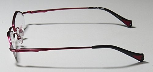 THALIA SODI Thalia Beso Womens/Ladies Designer Half-rim Spring Hinges Stainless Steel Unique Design Hot Eyeglasses/Eyewear (46-18-135, Black/Purple) - Image 4