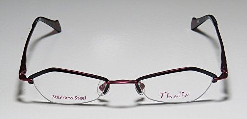 THALIA SODI Thalia Beso Womens/Ladies Designer Half-rim Spring Hinges Stainless Steel Unique Design Hot Eyeglasses/Eyewear (46-18-135, Black/Purple) - Image 3