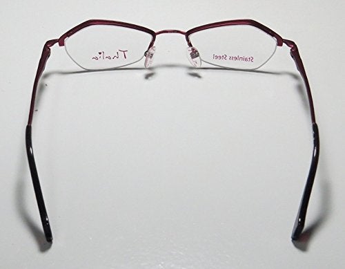 THALIA SODI Thalia Beso Womens/Ladies Designer Half-rim Spring Hinges Stainless Steel Unique Design Hot Eyeglasses/Eyewear (46-18-135, Black/Purple) - Image 5