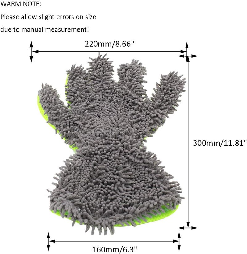 BokWin 2-Pack Car Wash Mitt Scratch Free, 5-Finger Microfiber Wash Mitts - Image 3
