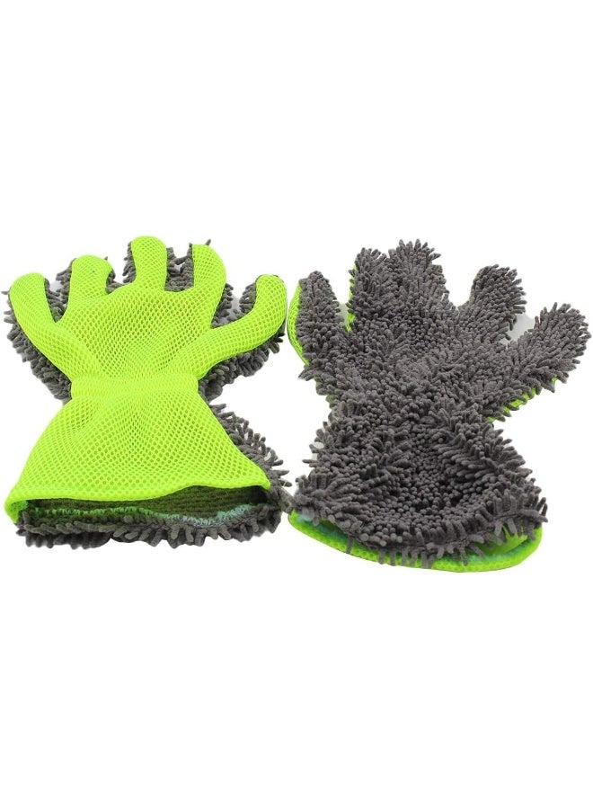 BokWin 2-Pack Car Wash Mitt Scratch Free, 5-Finger Microfiber Wash Mitts - Image 1