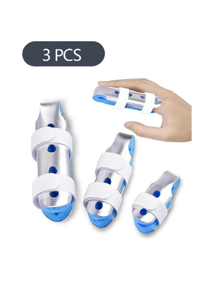 جبيرة إصبع من 3 قطع ، دعامة معدنية لدعم الأصابع لالتهاب المفاصل المستقيم للأصابع المكسورة (3 مقاسات) - Image 1