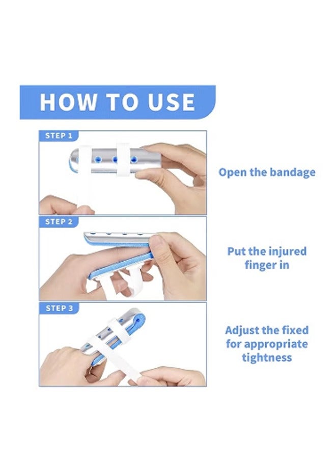 جبيرة إصبع من 3 قطع ، دعامة معدنية لدعم الأصابع لالتهاب المفاصل المستقيم للأصابع المكسورة (3 مقاسات) - Image 4