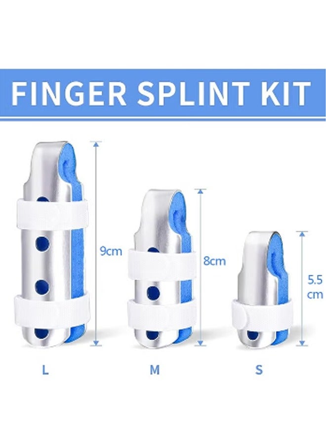 جبيرة إصبع من 3 قطع ، دعامة معدنية لدعم الأصابع لالتهاب المفاصل المستقيم للأصابع المكسورة (3 مقاسات) - Image 5