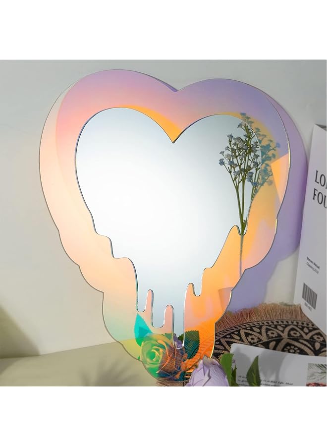 The Bros مرآة حائط غير منتظمة، مرآة خزانة مغناطيسية متلألئة، مرآة فانيتي أمورفيك ريترو لغرفة النوم، غرفة المعيشة، الحمام، مدخل الديكور الجدار - Image 1