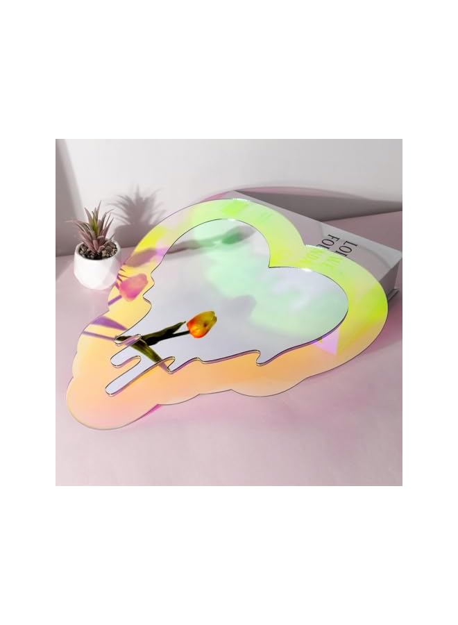 The Bros مرآة حائط غير منتظمة، مرآة خزانة مغناطيسية متلألئة، مرآة فانيتي أمورفيك ريترو لغرفة النوم، غرفة المعيشة، الحمام، مدخل الديكور الجدار - Image 4