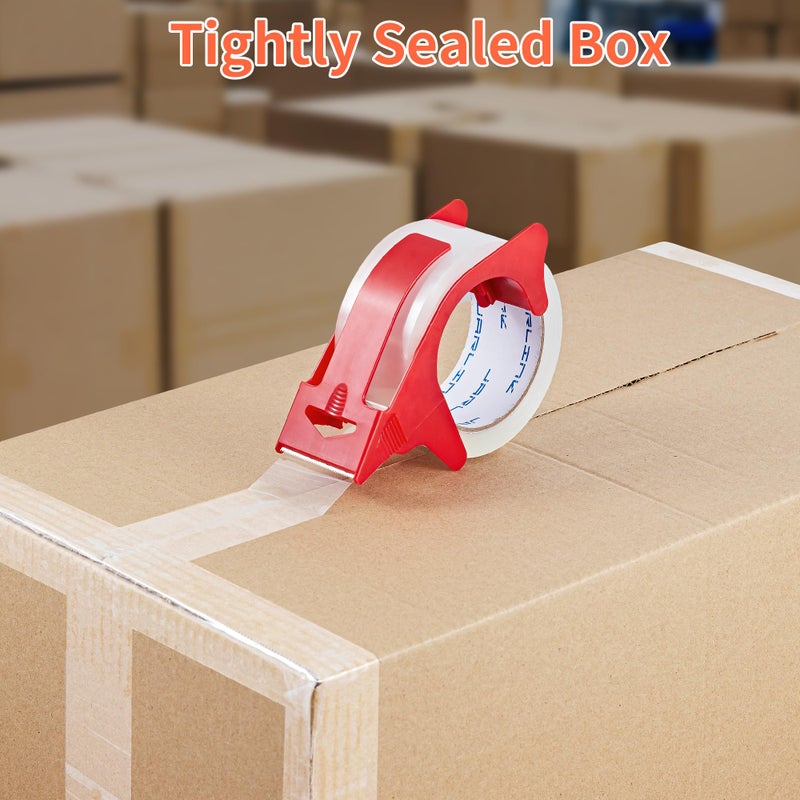 JARLINK 12 Rolls Clear Packing Tape with 2 Dispensers, Heavy Duty Packaging Tape Refills for Shipping Packaging Mailing, 2.7mil Thick, 1.88 inches Wide, 55 Yards Per Roll, 660 Total Yards - Image 3