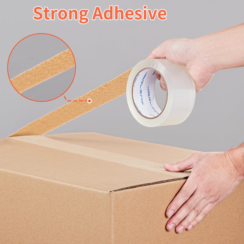 JARLINK 12 Rolls Clear Packing Tape with 2 Dispensers, Heavy Duty Packaging Tape Refills for Shipping Packaging Mailing, 2.7mil Thick, 1.88 inches Wide, 55 Yards Per Roll, 660 Total Yards - Image 4