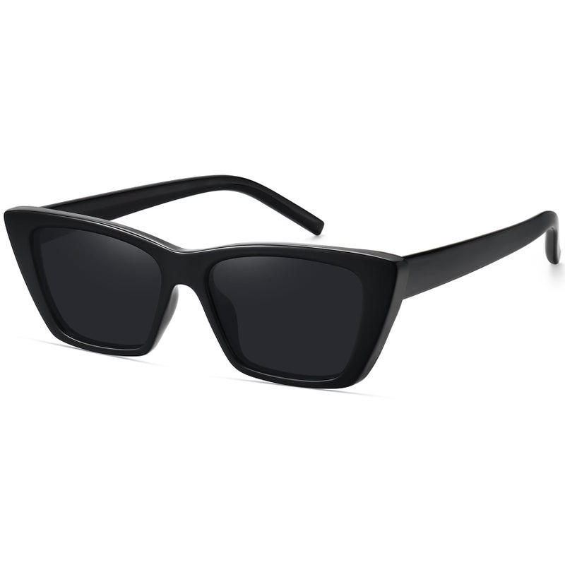 WOWSUN Narrow Small Vintage Polarized Cat Eye Sunglasses for Women - Image 1
