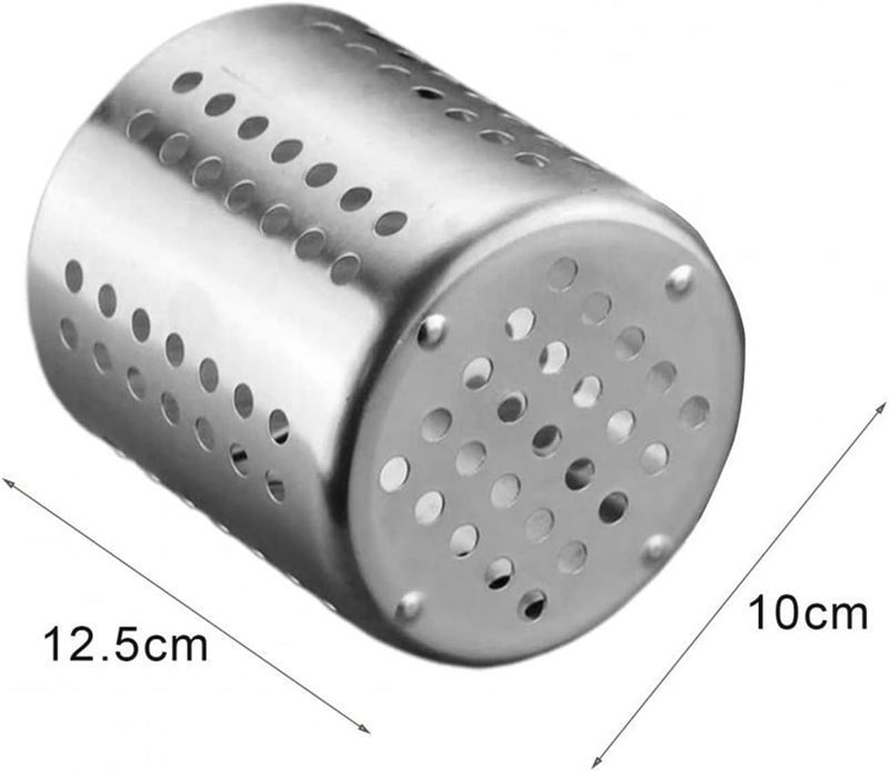 Utensil Caddy Stainless Steel Chopsticks Tube Hollow Tube drainable Tableware Bucket Pen Holder - Image 2