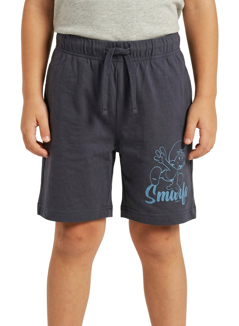 Trucare Toddler Boys Smurfs Printed Cotton Shorts - Image 1