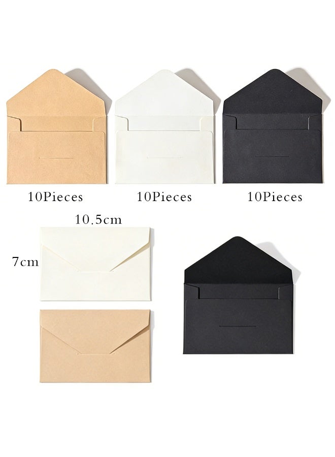 NIIMBOT 30 Mini Envelopes, Small Envelopes (Kraft, Black, White, 10.5x7cm) – Paper Envelopes Thick Paper for Cards, Gifts, Eid, Ramadan, Weddings & Holiday Decor - Image 2