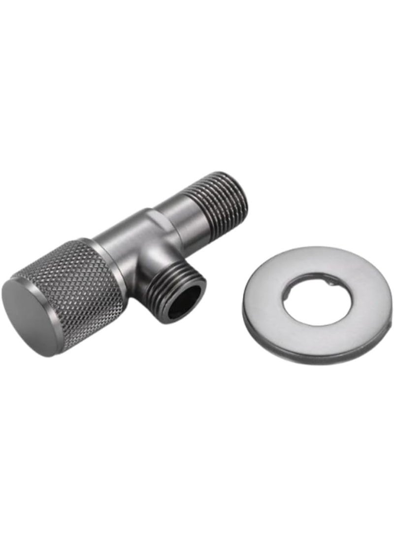 1/2" Angle Valve - Round Net Type, Matt Black Brass Body, Durable & Stylish for Bathroom and Kitchen Fixtures