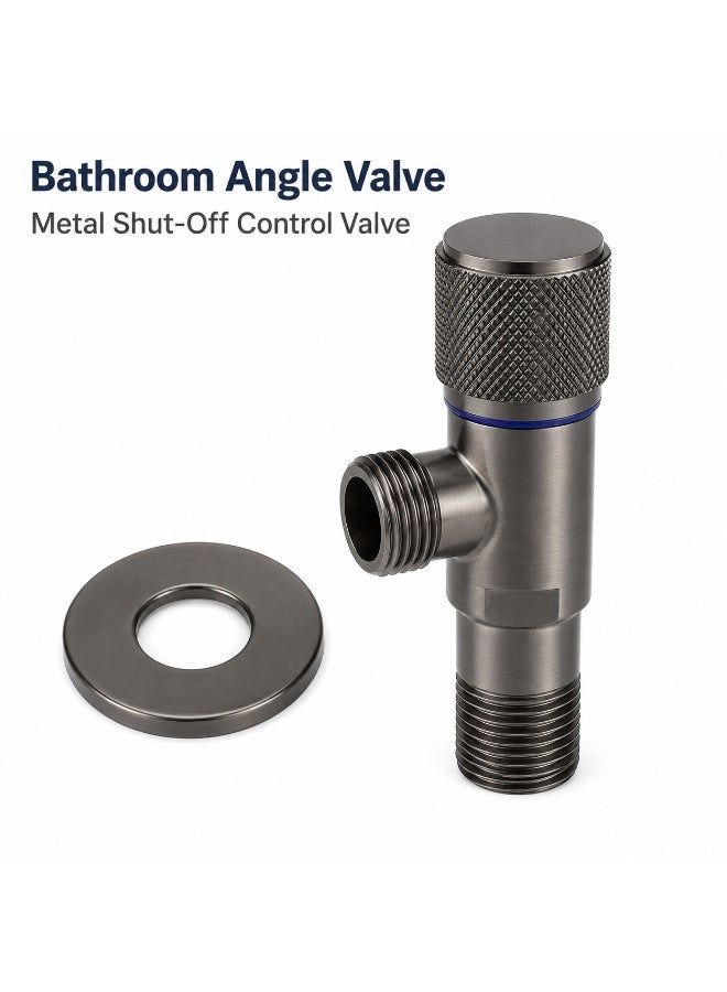 1/2" Angle Valve - Round Net Type, Matt Black Brass Body, Durable & Stylish for Bathroom and Kitchen Fixtures - Image 5