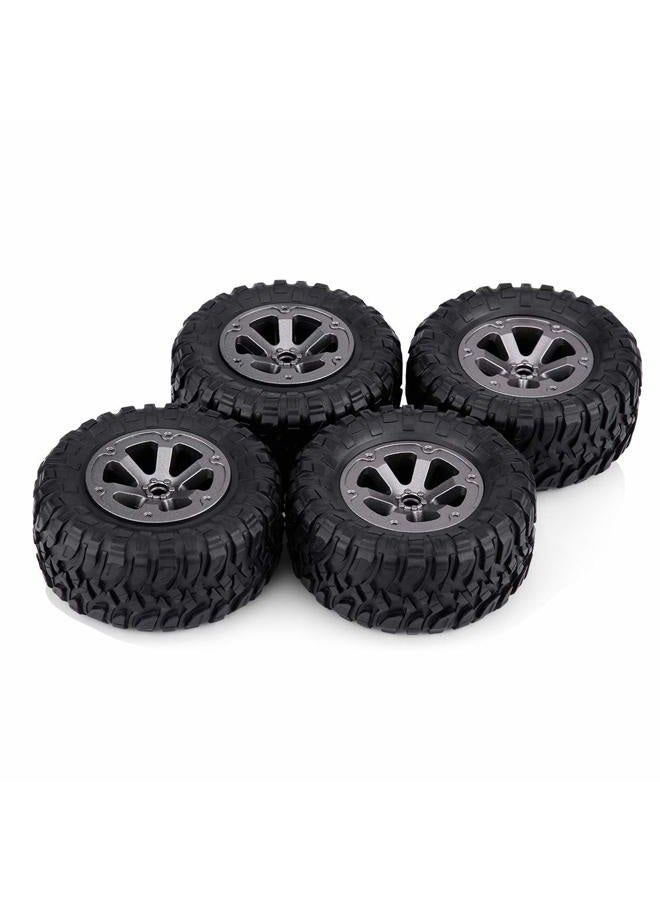Tbest 4pcs Crawler Tires, 1:16 RC Model Rubber Tyres Remote Control Car Wheels RC Vehicle Scale Accessories - Image 2