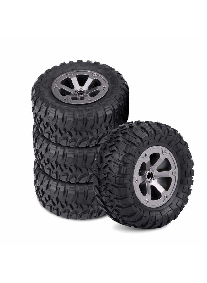 Tbest 4pcs Crawler Tires, 1:16 RC Model Rubber Tyres Remote Control Car Wheels RC Vehicle Scale Accessories - Image 5