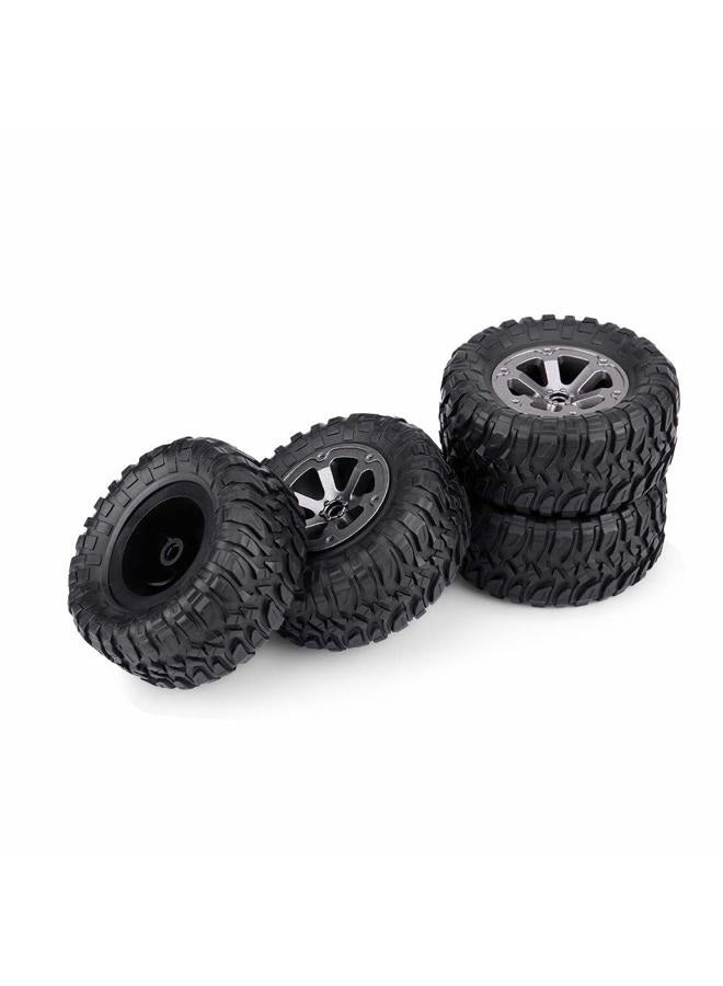Tbest 4pcs Crawler Tires, 1:16 RC Model Rubber Tyres Remote Control Car Wheels RC Vehicle Scale Accessories - Image 1