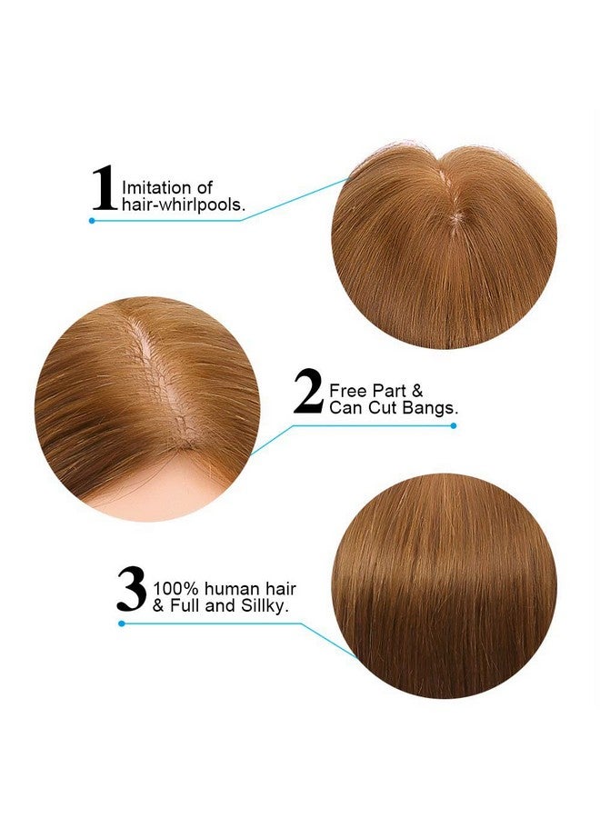 TopDirect Mannequin Head with 100% Real Hair, TopDirect 18" Brown Real Hair Cosmetology Manikin Head Hair Styling Hairdressing Practice Training Doll Heads with Clamp Holder and Tools - Image 4
