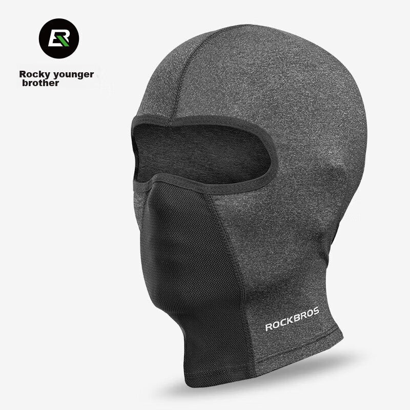 ROCKBROS Sun Protection Cycling Balaclava, Motorcycle Ice Silk Full Face Mask, Spring And Summer Outdoor Windproof for Men And Women, Fine Gray without Holes - Image 1