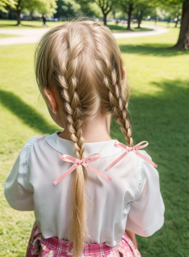 CHIROGRAPHY مجموعة من 10 قطع من ربطات شعر الساتان للنساء والفتيات | ربطات شعر وردية صغيرة مصنوعة يدويًا للأعمال اليدوية، وتغليف الهدايا، والمشاريع اليدوية، وإكسسوارات الشعر، وزينة الحفلات، وتزيين الملابس - Image 2