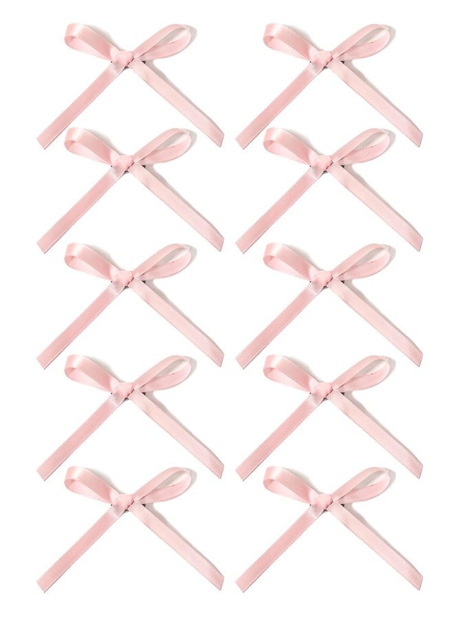 CHIROGRAPHY مجموعة من 10 قطع من ربطات شعر الساتان للنساء والفتيات | ربطات شعر وردية صغيرة مصنوعة يدويًا للأعمال اليدوية، وتغليف الهدايا، والمشاريع اليدوية، وإكسسوارات الشعر، وزينة الحفلات، وتزيين الملابس - Image 1