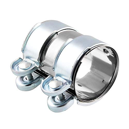 ZLSCTT 2 Joint Exhaust Band Clamp Stainless Steel Exhaust Clamp Pipe Connector Compatible for 2 ID Tube for Catback Exhaust Mufflers and Downpipes - Image 5