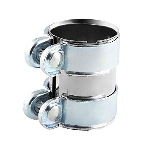 ZLSCTT 2 Joint Exhaust Band Clamp Stainless Steel Exhaust Clamp Pipe Connector Compatible for 2 ID Tube for Catback Exhaust Mufflers and Downpipes - Image 1