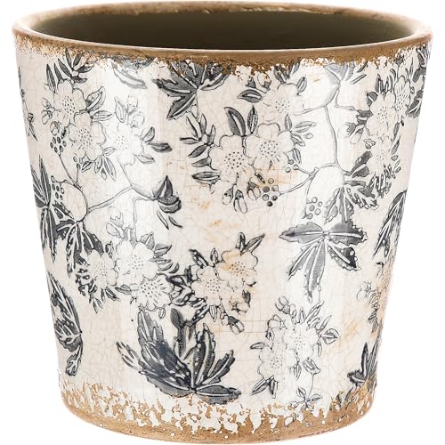 Beeveer Farmhouse Ceramic Planter 55 Inch Large Plants Pot Crack Beige Gray Flowers Plant Pots with Drainage Hole Indoor Plants Kitchen Rustic Antique Decor Gift - Image 1
