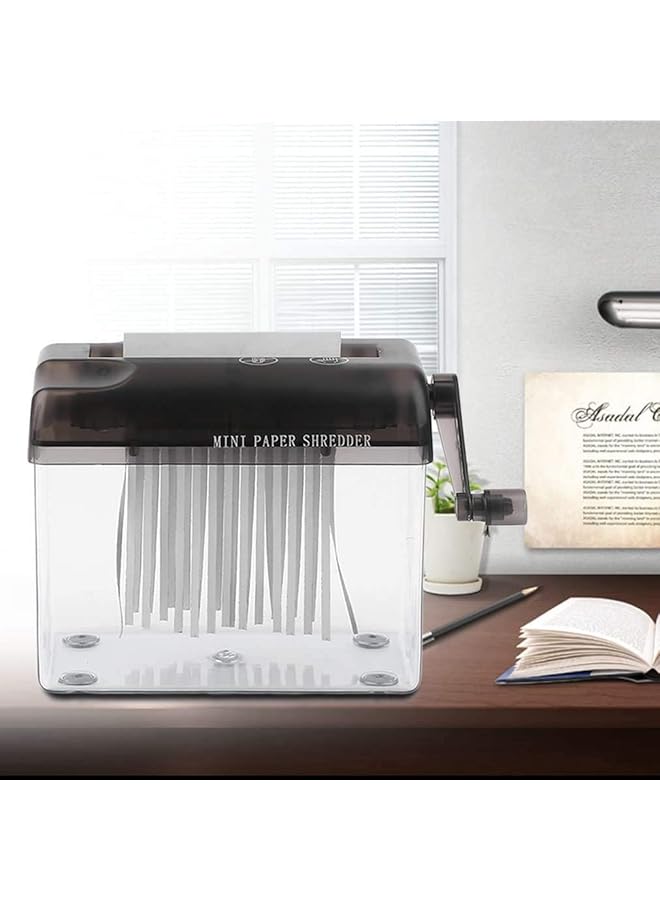 erorex A6 Manual Hand Paper Shredder Mini Hand Paper Shredder Office Home Black - Image 2